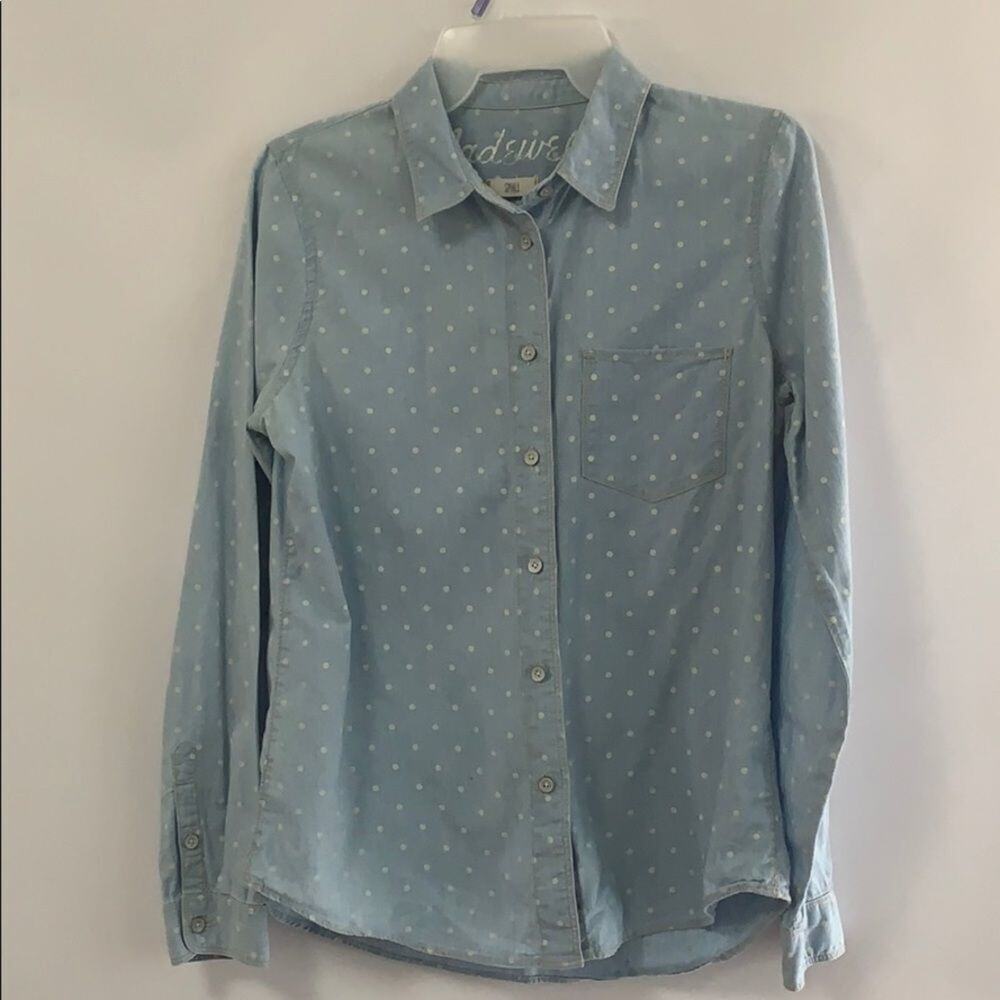 MADEWELLΒ POLKAβDOT DEMINβ BUTTON DOWNβSHIRTβ¦